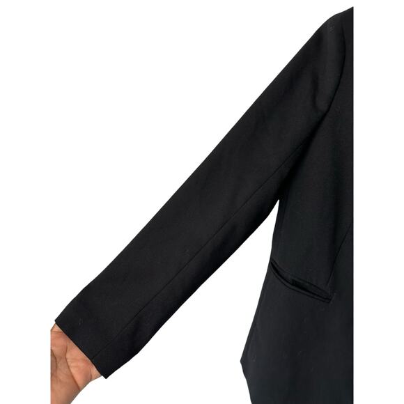 J.Crew Black Preppy Academia Wool‎ Flannel Parke Blazer Size 2 Style J5627 - Picture 8 of 14